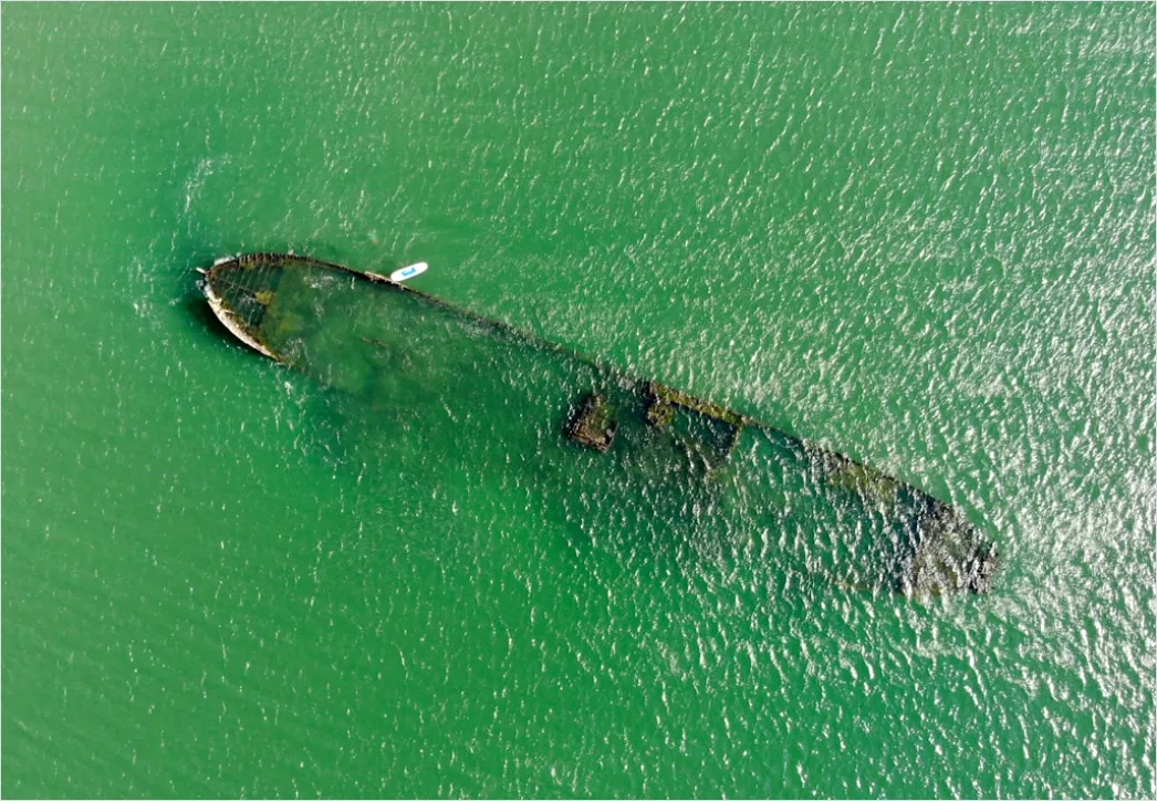 Detail Aerial Shipwreck From Above Number 4