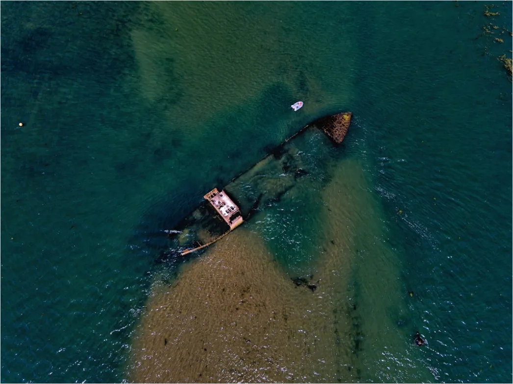 Detail Aerial Shipwreck From Above Number 5