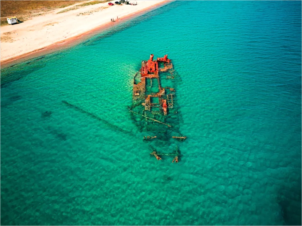 Detail Aerial Shipwreck From Above Number 7