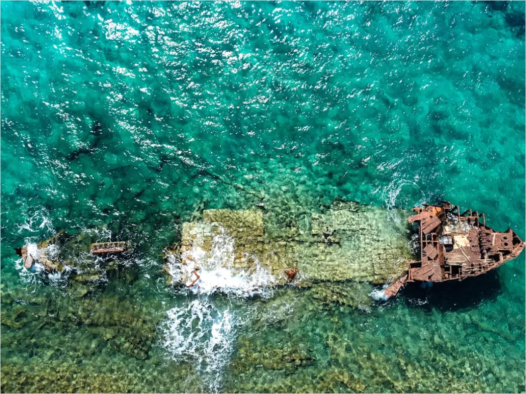 Detail Aerial Shipwreck From Above Number 8