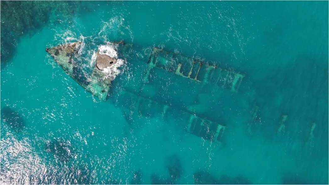 Detail Aerial Shipwreck From Above Number 10