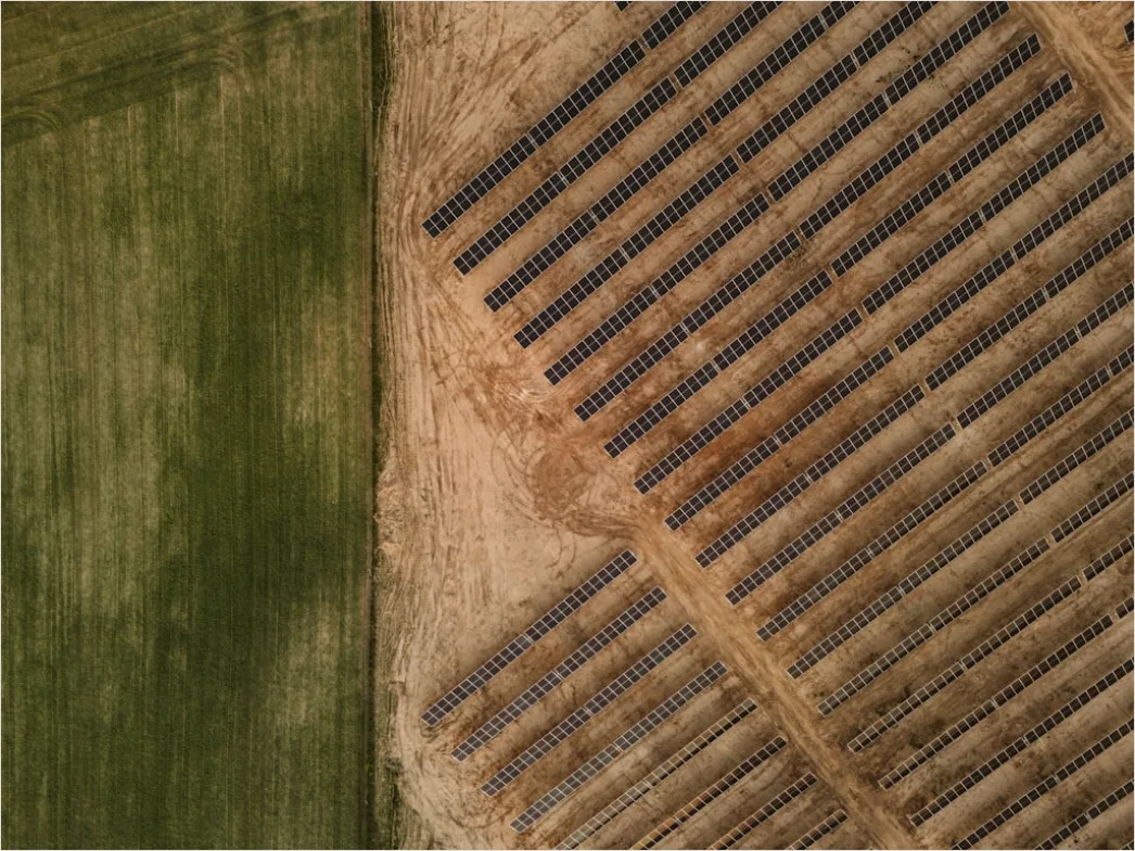 Detail Aerial Solar Farm From Above Number 16