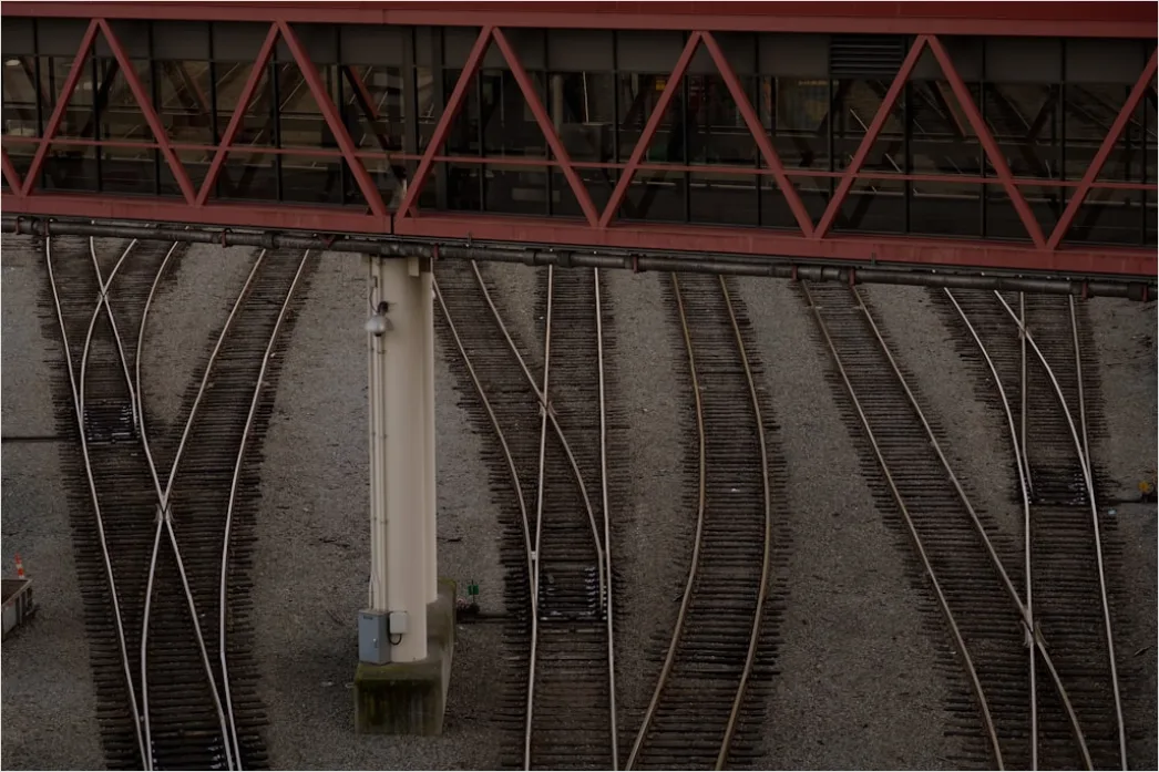 Detail Aerial Train Tracks From Above Number 12