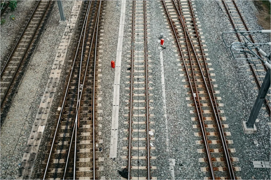 Detail Aerial Train Tracks From Above Number 13