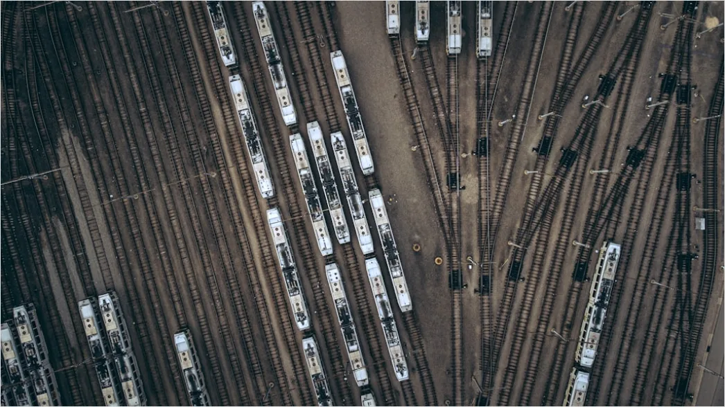 Detail Aerial Train Tracks From Above Number 15