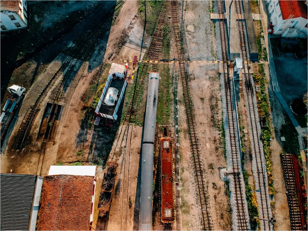 Detail Aerial Train Tracks From Above Number 19