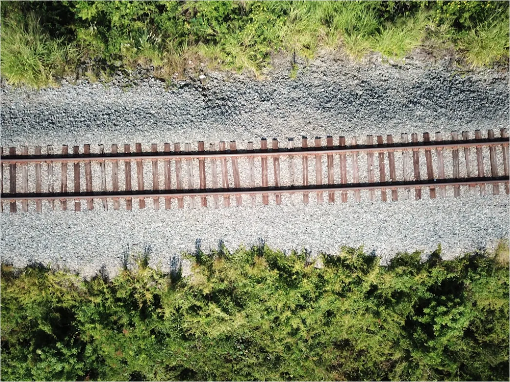 Detail Aerial Train Tracks From Above Number 4