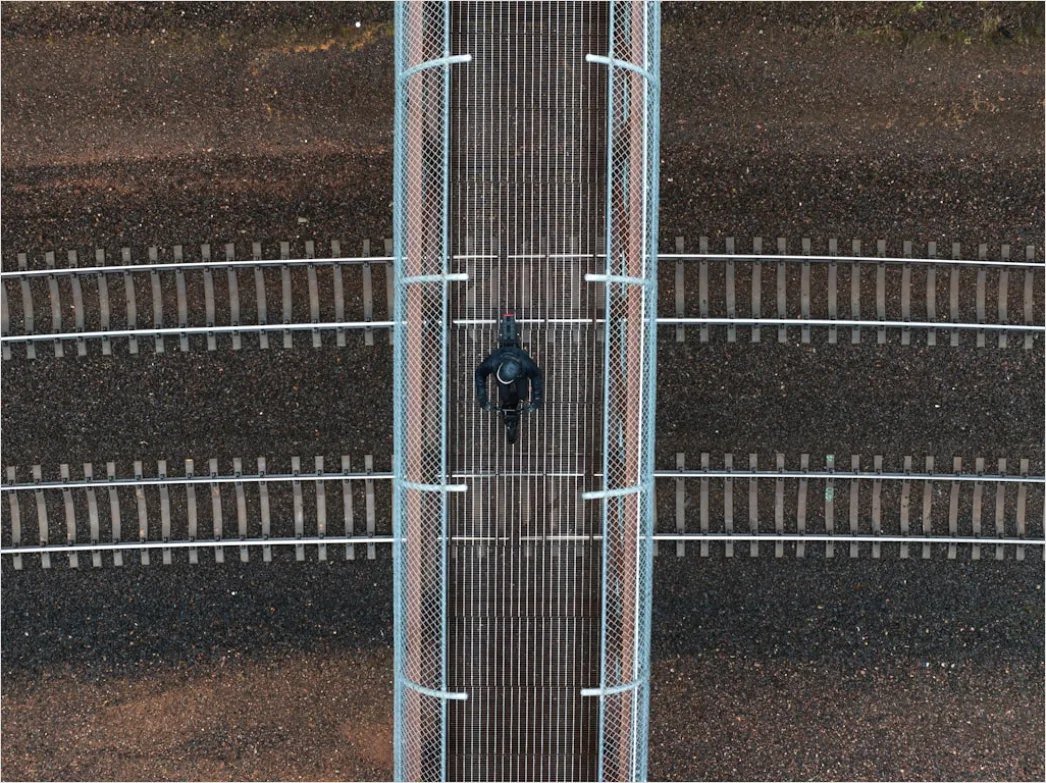 Detail Aerial Train Tracks From Above Number 5