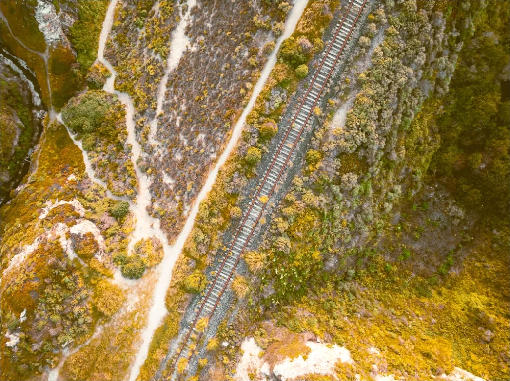 Detail Aerial Train Tracks From Above Number 6