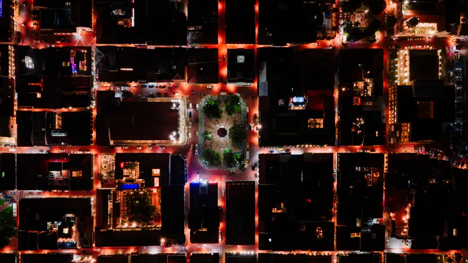 Detail Aerial View City Lights Number 2