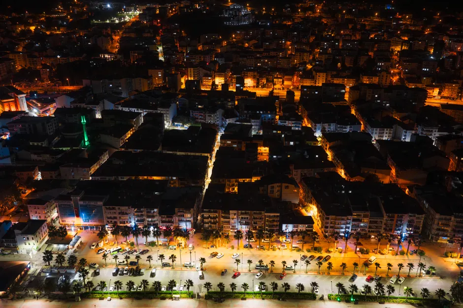 Detail Aerial View City Lights Number 15