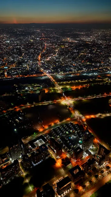 Detail Aerial View City Lights Number 16