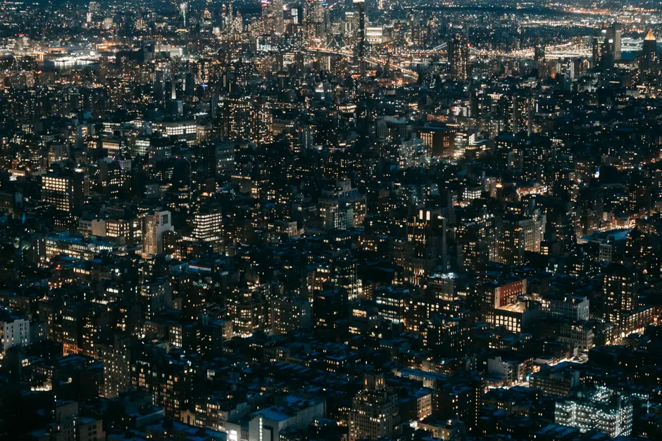 Detail Aerial View City Lights Number 17