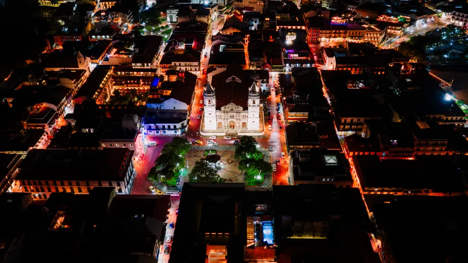 Detail Aerial View City Lights Number 19