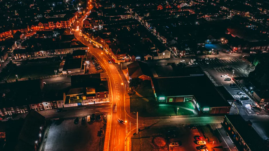 Detail Aerial View City Lights Number 3