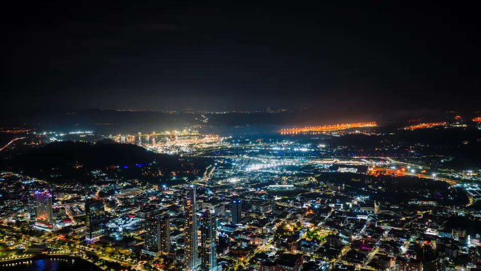 Detail Aerial View City Lights Number 4