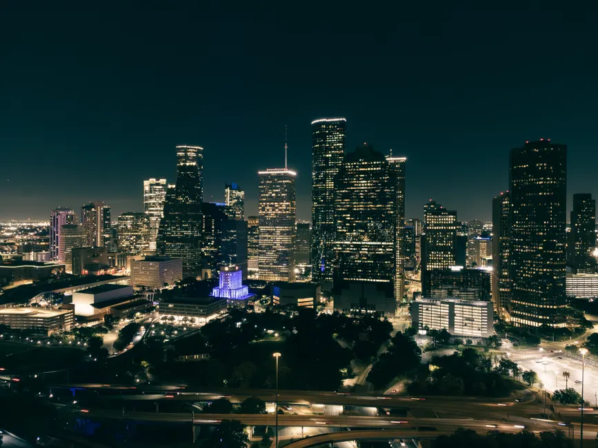 Detail Aerial View City Lights Number 9