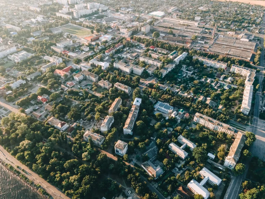 Detail Aerial View Of City Number 14