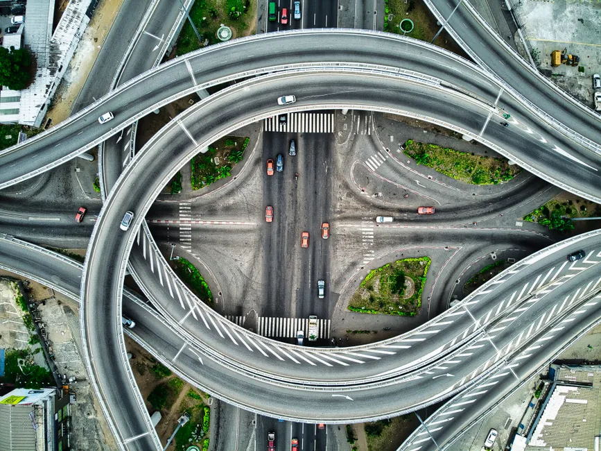 Detail Aerial View Of Highway Number 13