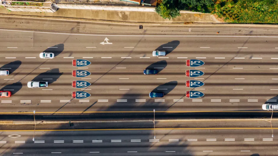 Detail Aerial View Of Highway Number 20