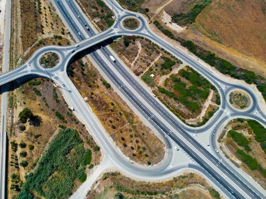 Detail Aerial View Of Highway Number 7