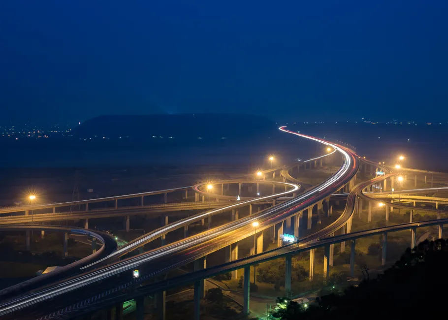Detail Aerial View Of Highway Number 10
