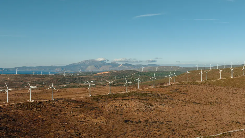 Detail Aerial View Of Wind Turbines Number 14