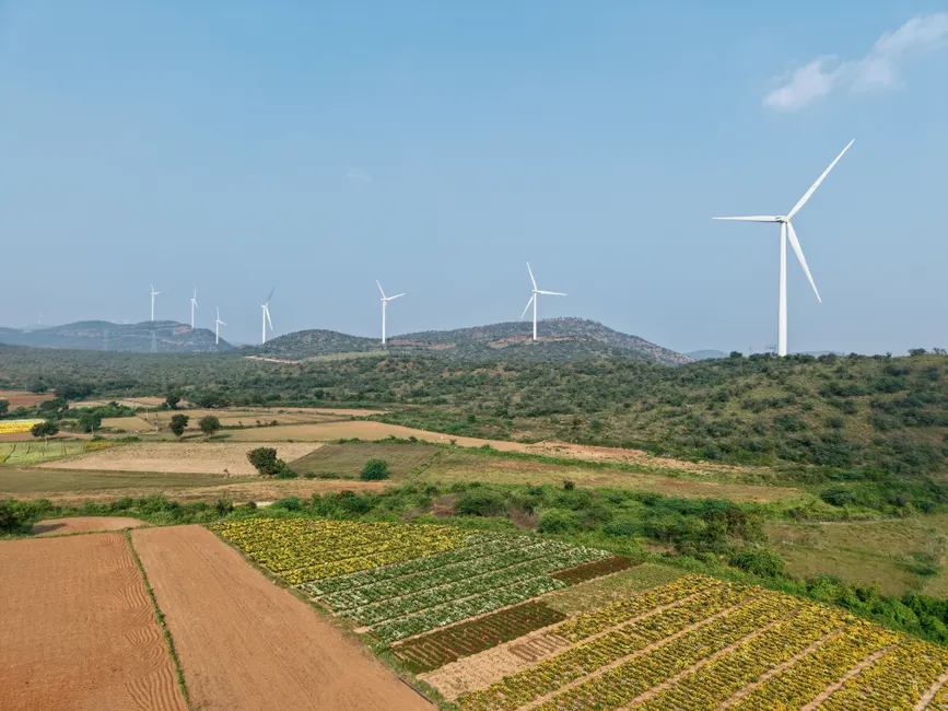 Detail Aerial View Of Wind Turbines Number 15