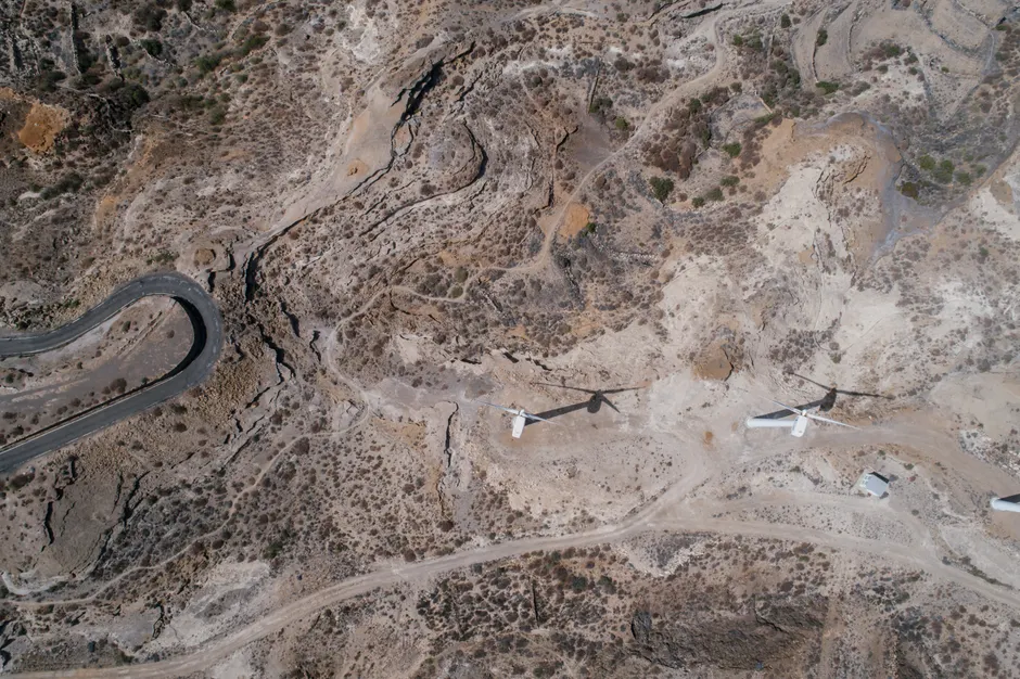 Detail Aerial View Of Wind Turbines Number 16