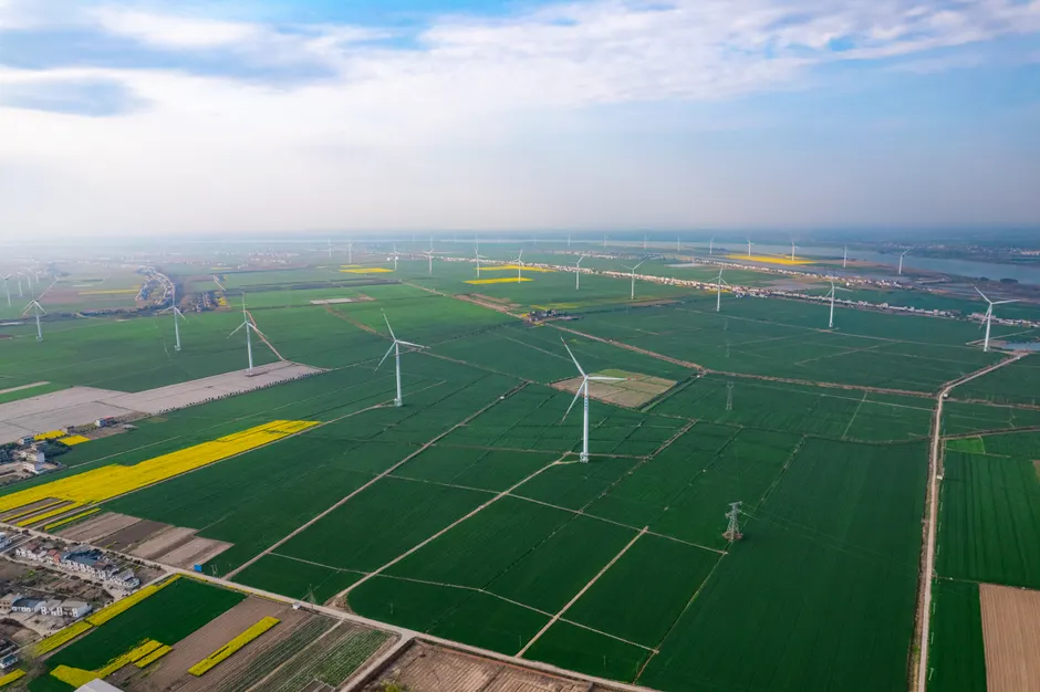 Detail Aerial View Of Wind Turbines Number 20