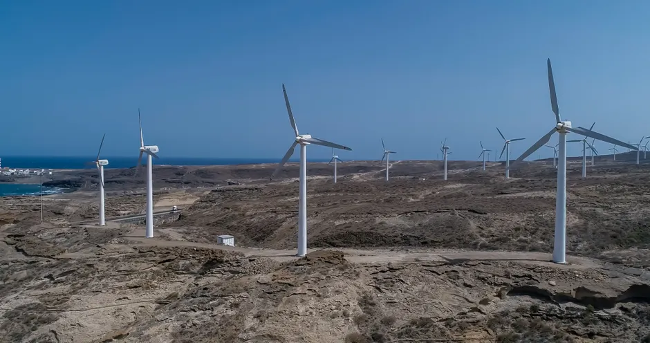 Detail Aerial View Of Wind Turbines Number 3