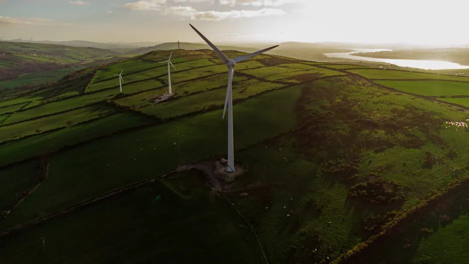 Detail Aerial View Of Wind Turbines Number 5