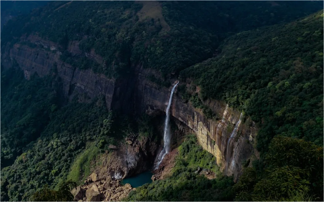 Detail Aerial Waterfall From Above Number 2