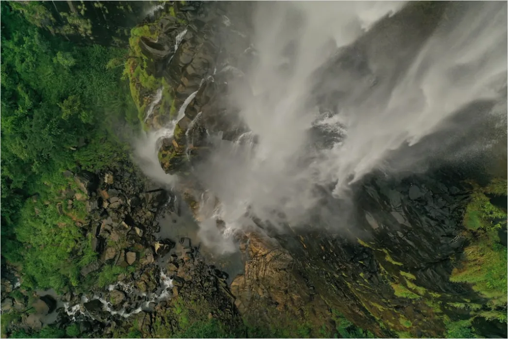 Detail Aerial Waterfall From Above Number 15