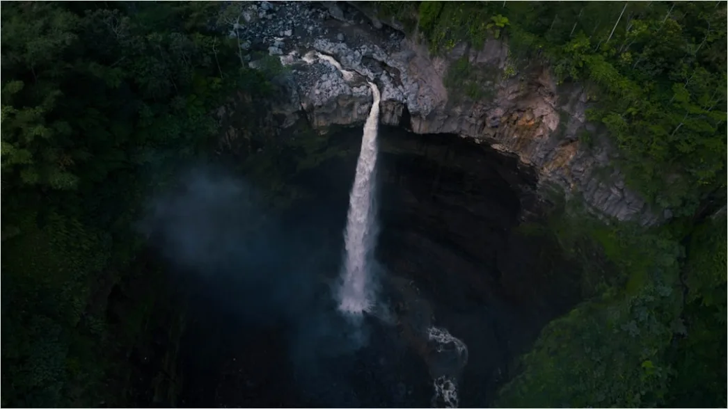 Detail Aerial Waterfall From Above Number 17