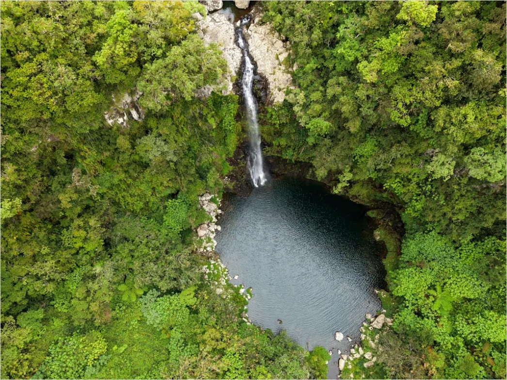 Detail Aerial Waterfall From Above Number 18