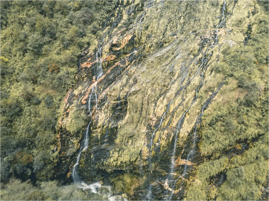Detail Aerial Waterfall From Above Number 20