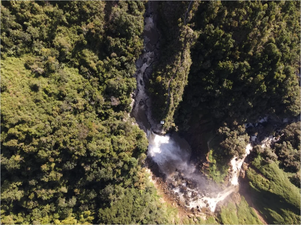 Detail Aerial Waterfall From Above Number 7