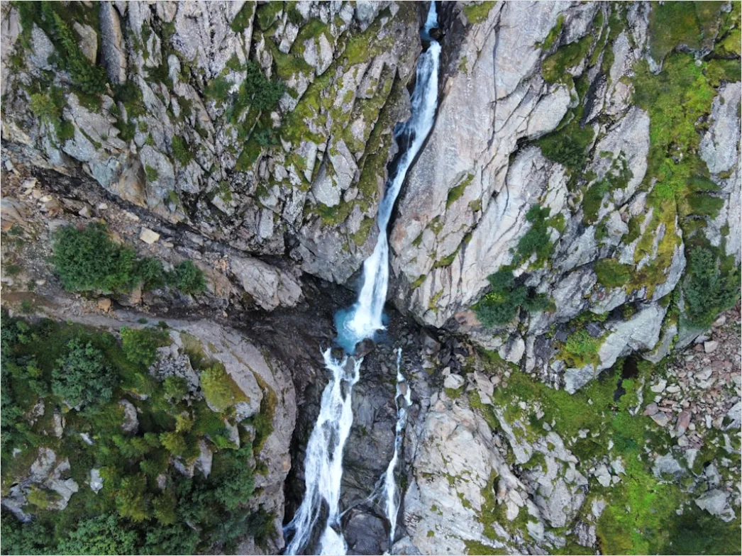 Detail Aerial Waterfall From Above Number 8