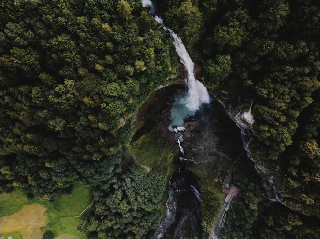 Detail Aerial Waterfall From Above Number 9