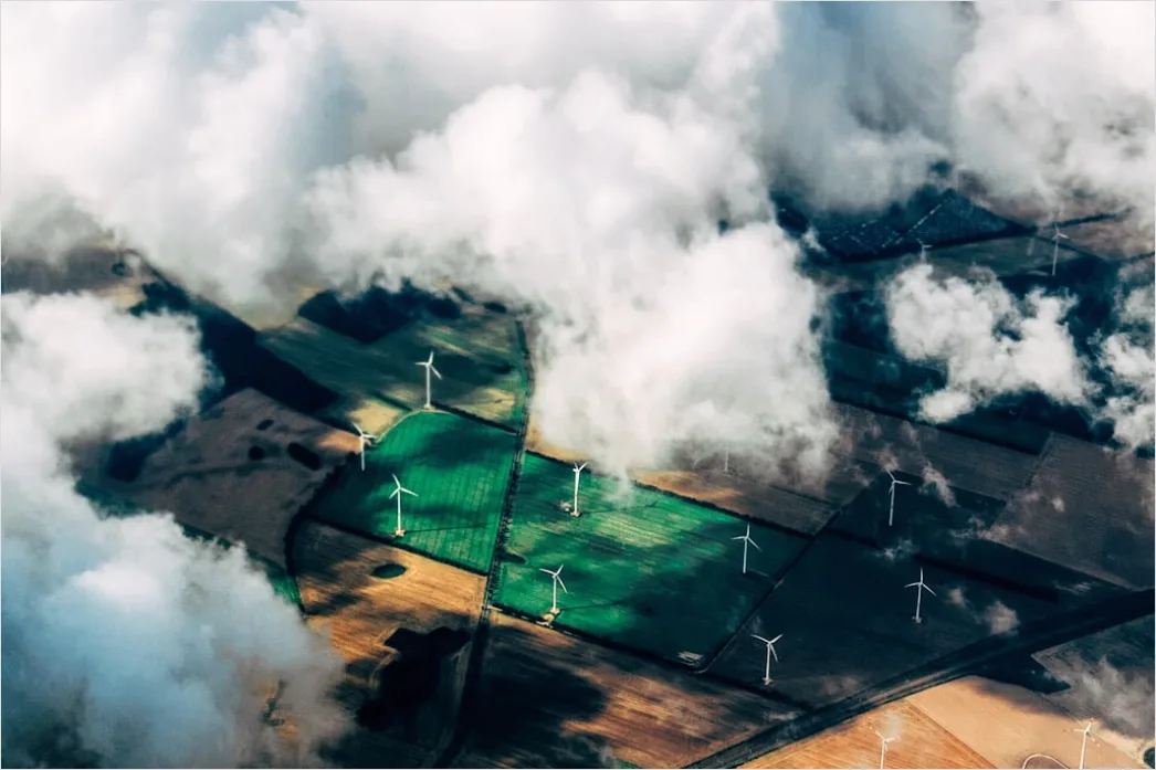 Detail Aerial Wind Turbines Field Number 2