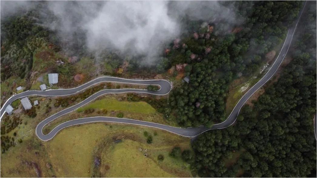 Detail Aerial Winding Road Mountains Number 11