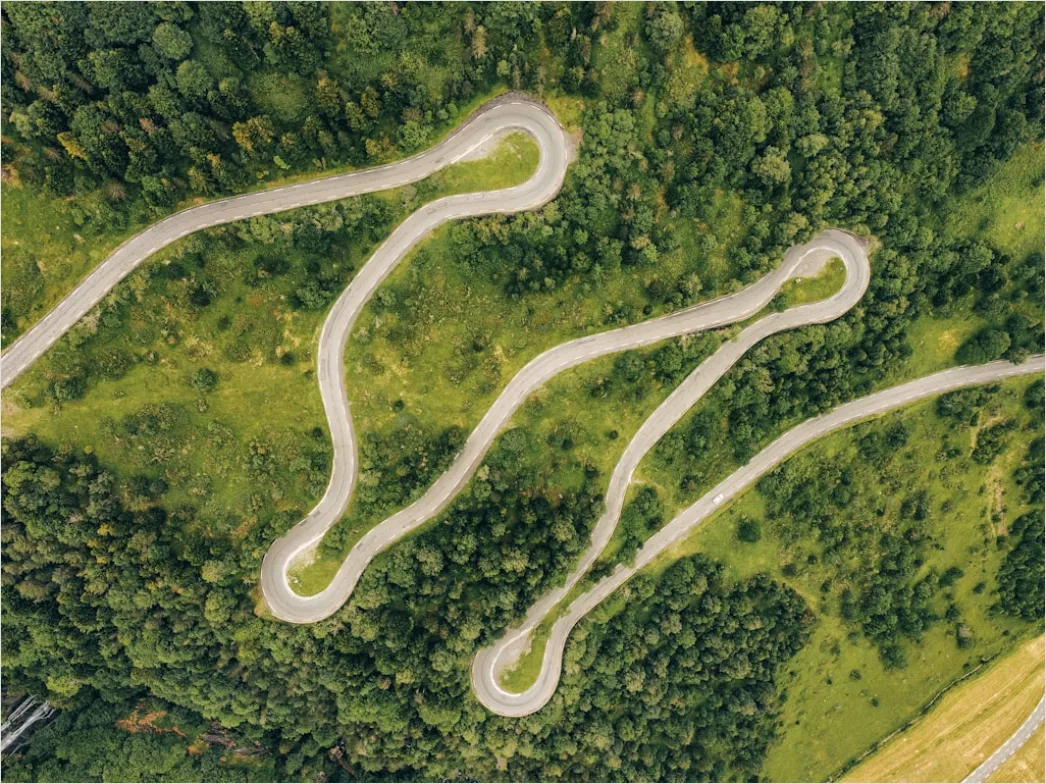 Detail Aerial Winding Road Mountains Number 13