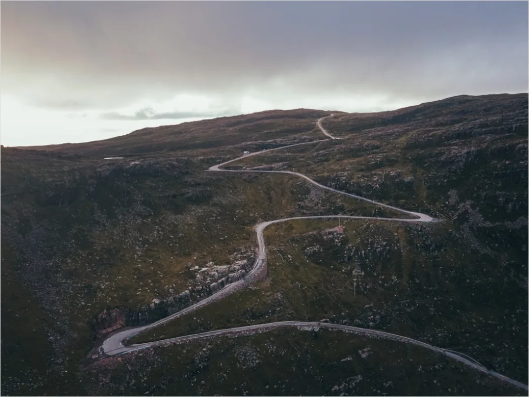 Detail Aerial Winding Road Mountains Number 15