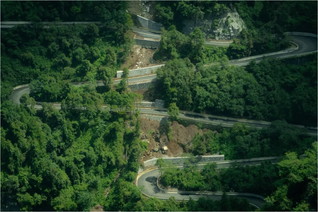 Detail Aerial Winding Road Mountains Number 20
