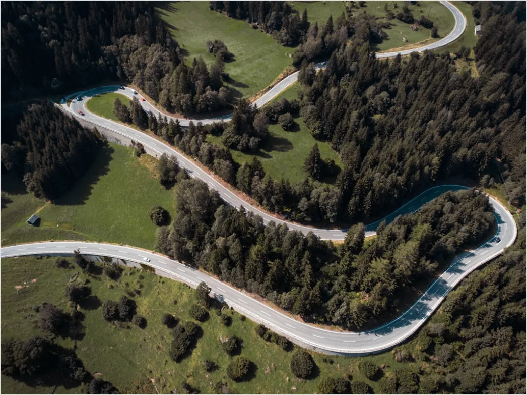 Detail Aerial Winding Road Mountains Number 4