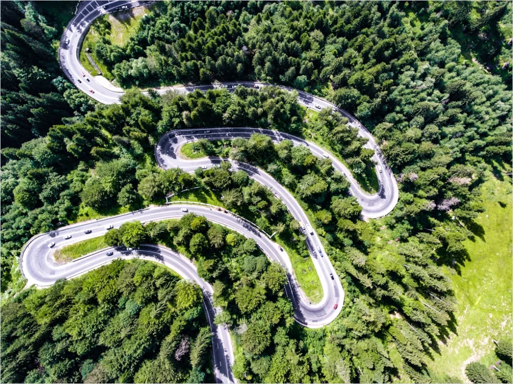 Detail Aerial Winding Road Mountains Number 5