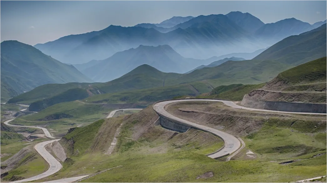 Detail Aerial Winding Road Mountains Number 7