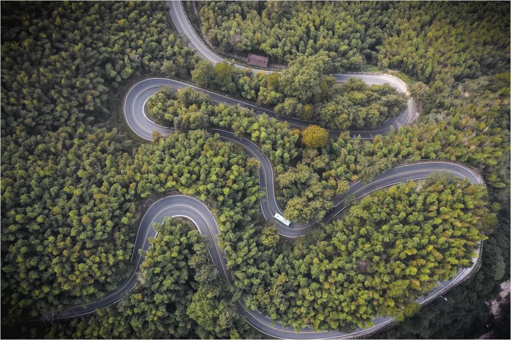 Detail Aerial Winding Road Mountains Number 8