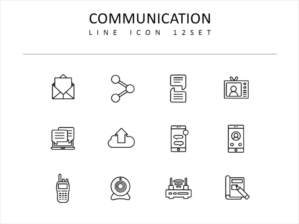 Detail Communication Icons Set Vector Number 6